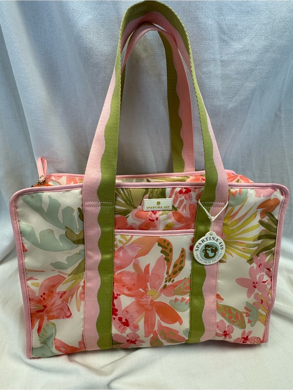 Spartina 449 Pink and Green Floral Tote